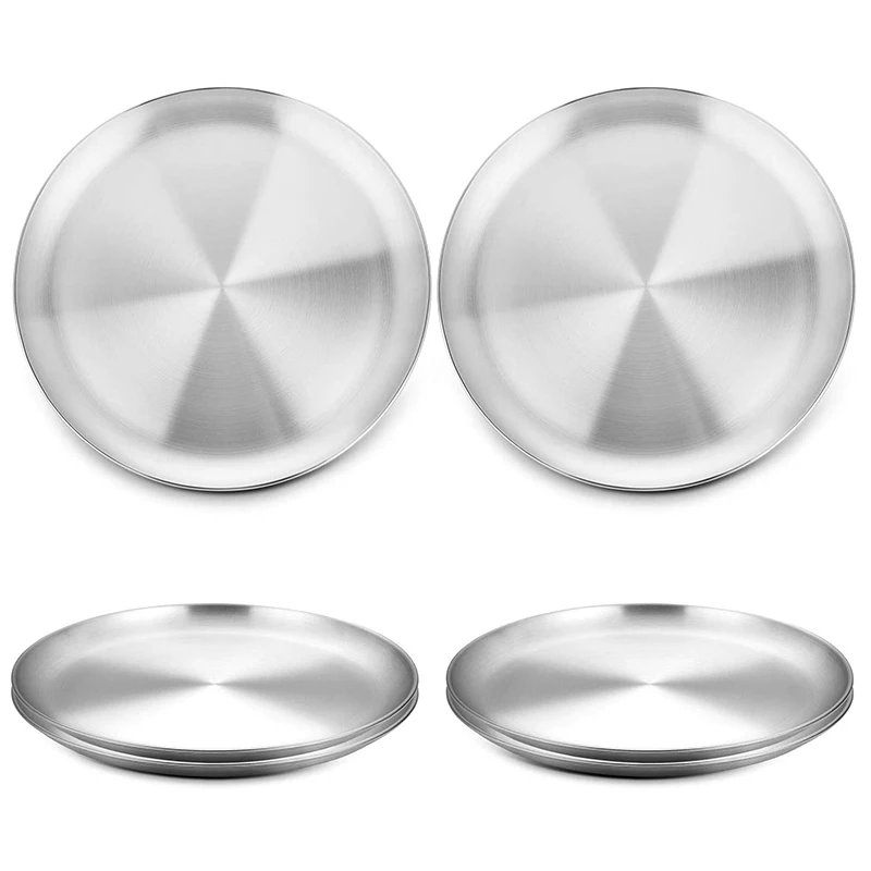 Stainless Steel Pizza Pan 8-Inch Set of 6 Baking Tray Round Sheet Oven Non-Stick | Дом и сад