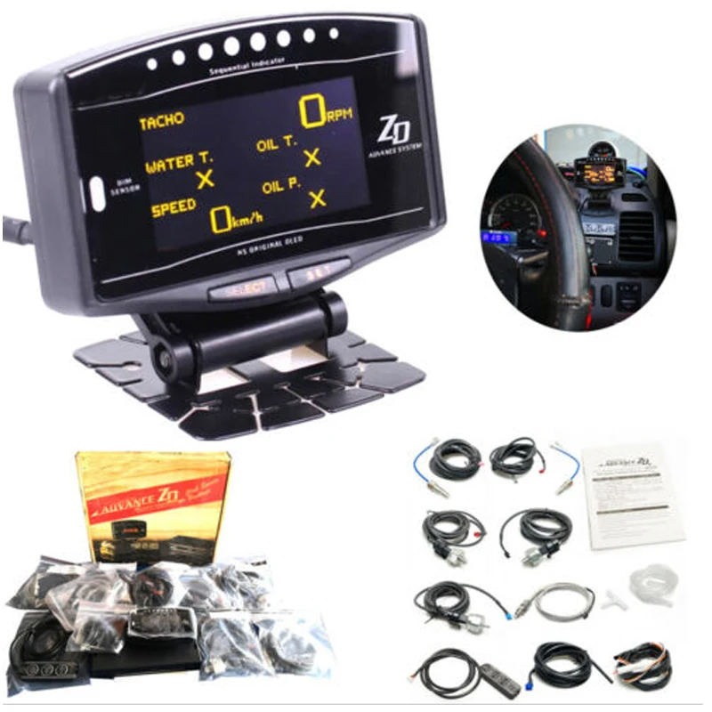 Online Universal Full Kit Sport Paket 10 in 1 BF CR C2 DEFI Voraus ZD Link Meter Digitale Auto Gauge Mit elektronische Sensoren