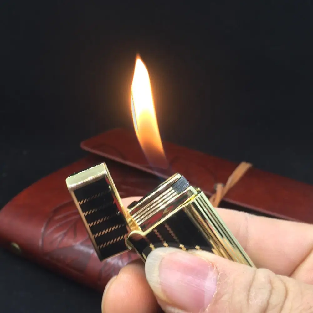 

New Bussiness Gas Lighter Compact Jet Butane Engraving Metal Gas PING Bright Sound Cigarette lighter Inflated No Gas With Box