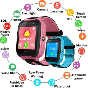 

Anti-lost Kids Safe GPS Tracker SOS Call GSM Smart Watch Phone For Android IOS
