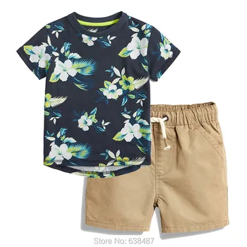 

1-7Y Bebe Kids Children Sports Suits Outfits 100% Cotton 2020 Summer Baby Boys Clothes Sets Tops T-shirt Pants 2pc Clothing Sets