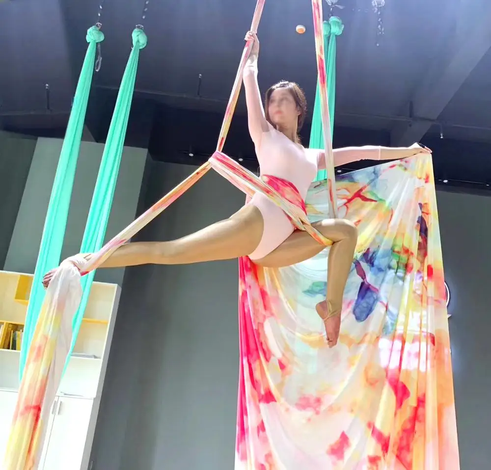 11 ярдов 10 м воздушный Шелковый набор высокого качества градационные цвета воздушная Йога анти-Гравитация для йоги тренировки йоги для спорта - Цвет: Butterfly
