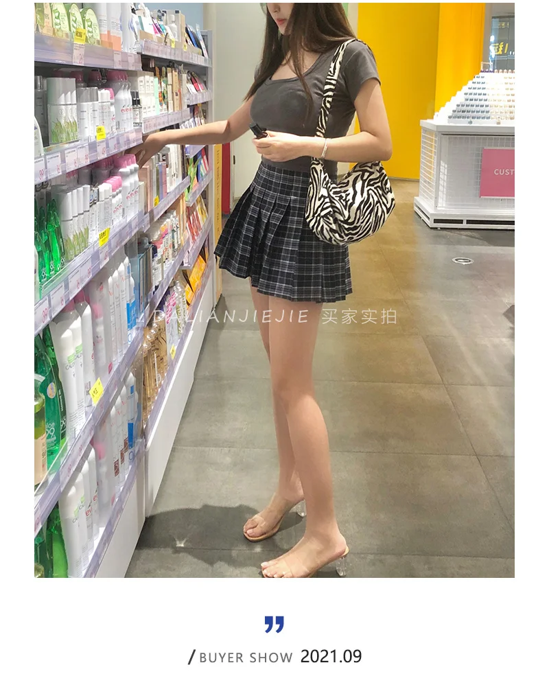 3XL Big Size JK Japan Cosplay Sexy Mini Pleated Skirt High Waist Skorts Plaid Kawaii Loli Sweet Girl Female Korean Skirts F4P6