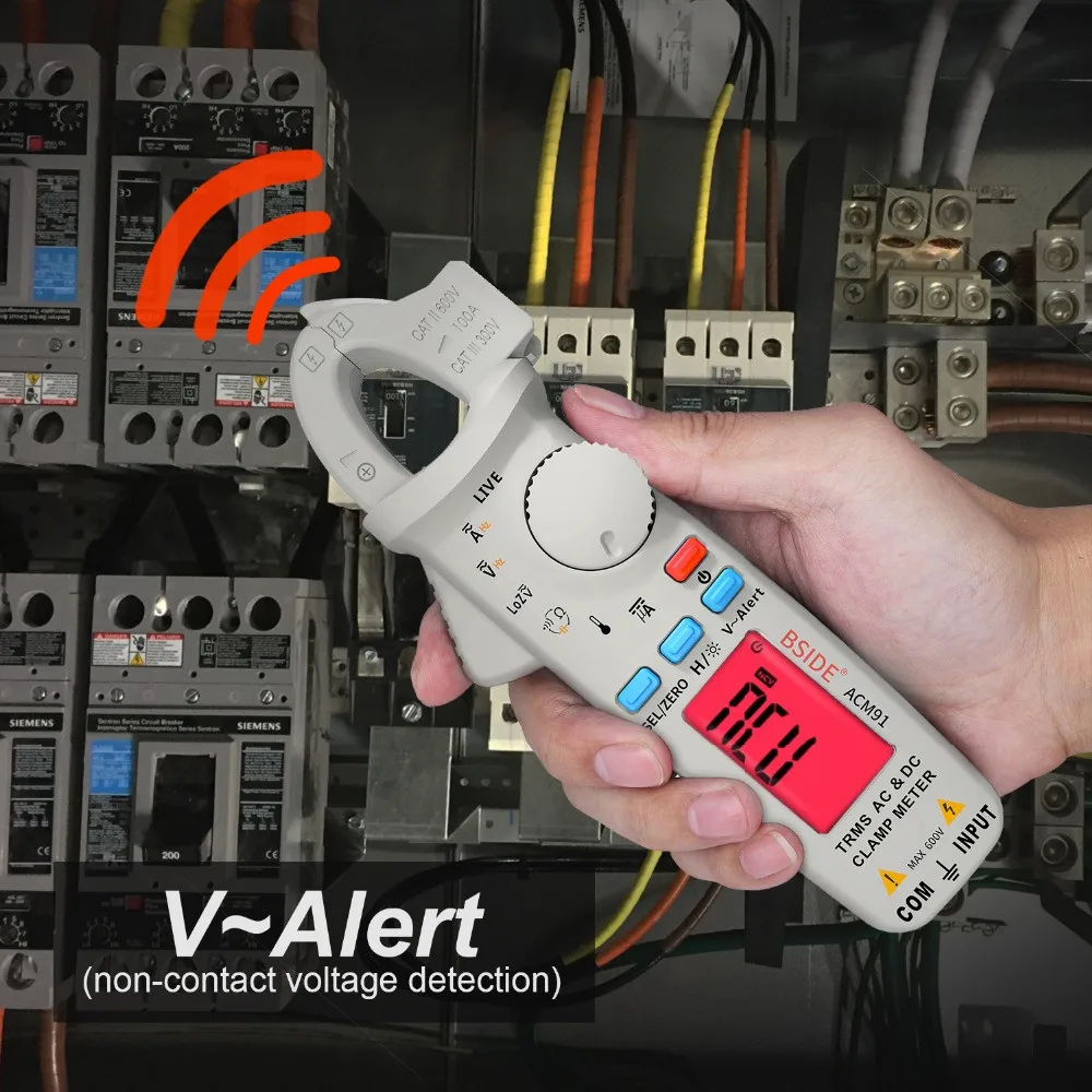 BSIDE ACM91 True RMS мини цифровой клещи постоянного тока переменного тока 100A 1mA точность ремонт автомобиля Амперметр Вольтметр NCV тестер мультиметр