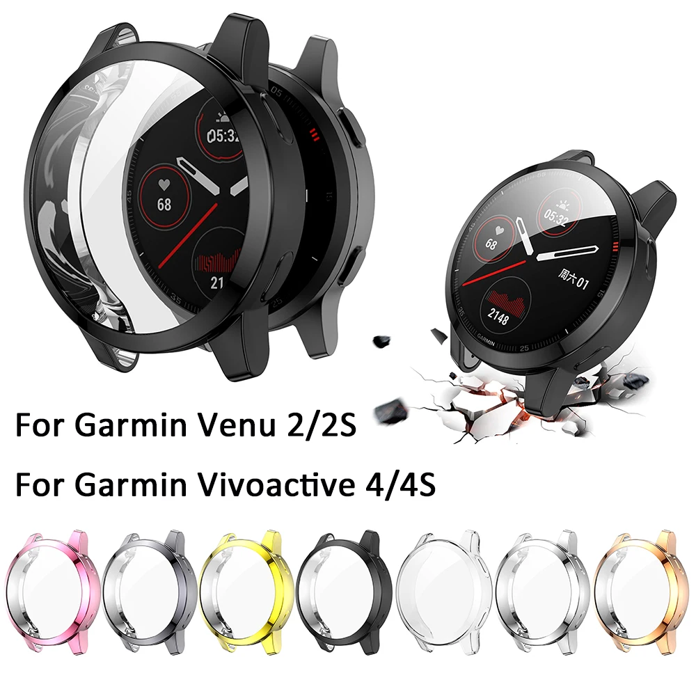 2021 TPU Soft Screen Glass Protector Case Shell Frame For Garmin Vivoactive 4/4S Venu 2/2S Bumper Vivoactive4 Venu2 Full Cover