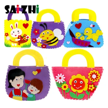 

Saizhi Non-Woven Fabric DIY Handbag Children Craft Toy Mini Bag Non-woven Cloth Colorful Bag Cartoon Animal Children Handbags