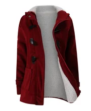 Plus Size Winter Clothes Women 2021 Autumn Winter New Hooded Horn Leather Pair Buckle Plush Lamb Wool Woman Parkas