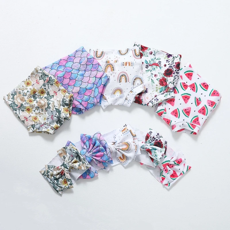 Baby Clothing Set best of sale Baby Infant Toddler Girls Shorts Floral Dots Loose Pants Underwear Boys Bloomer Princess Diaper Cover and Bowknot Headband G99C Baby Clothing Set discount