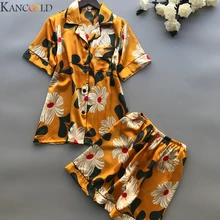 KANCOOLD, женские летние пижамы, короткий рукав, шорты, пижамы, свободная одежда для сна, домашняя одежда, дышащий сексуальный домашний халат, новое поступление