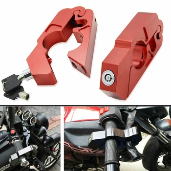 

Motorcycle Lock - Universal Aluminum CNC Motorcycle Handle Throttle Grip Security Lock with 2 Keys To Secure a Bike, Scooter, Mo