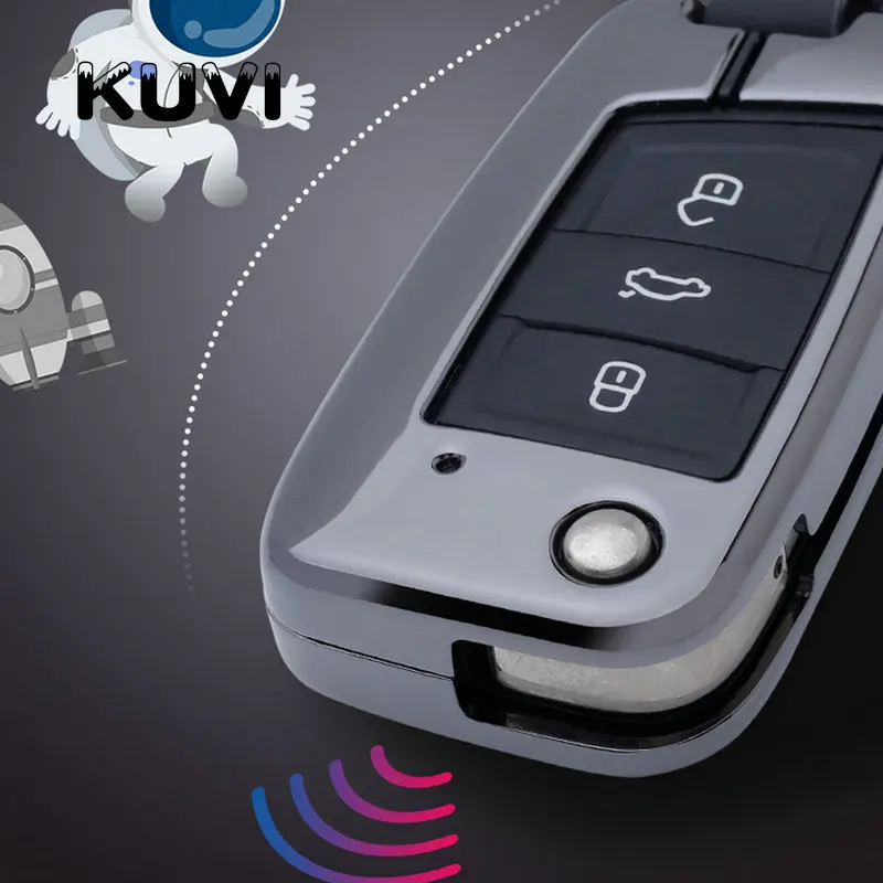 Сплав кожаный чехол для ключа автомобиля корпус fob для VW гольф Бора Jetta модели авто Polo, Golf, Passat для Skoda Octavia A5 Fabia сиденье Ibiza Leon