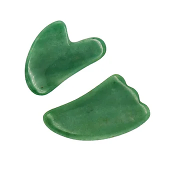 

2 Pcs Jade Stone Massage Therapy Scrapping Plates Scraping Massage Tools Natural Stone Board for SPA Acupuncture Therapy Green (