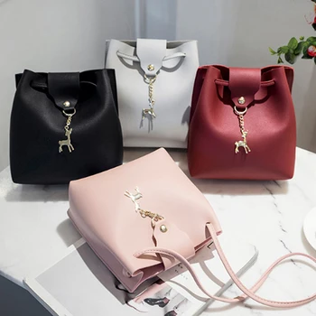 

Leather Shoulder Bag Deer Pendant Crossbody Bag For Women Bags Fashion Womens Small Messenger Bag Coin Purse Girls
