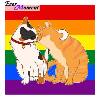 

Ever Moment Diamond Painting Cats Kissing Artwork Full Square Drill Handmade Picture Rhinestone Diamond Embroidery S2F2391