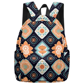 

Summer Colorful Geometric Pattern Flowers Boho New Fashion Backpack Casual Travel Simple Backpack Men and Women Backpack