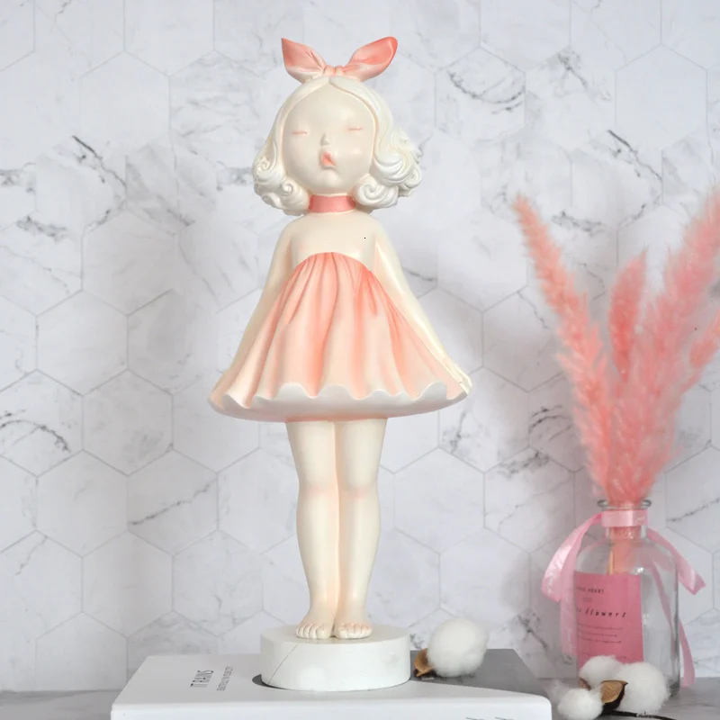 Nordic Angel beautiful girl decorations home table resin decoration accessories modern small lovely kiss and best gift statue