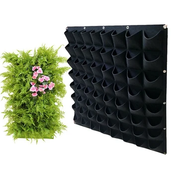 

Green Vertical Planting Bag Wall Hanging Plant Flowers Strawberry Planting Container Gardening Wall for Garden Household Items