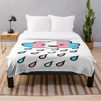 

Soft Blanket for Bed Sherpa Flannel Fleece Blanket Home Travel Sofa Soft Throw Blanket Happy Trans Pride Rain Cloud