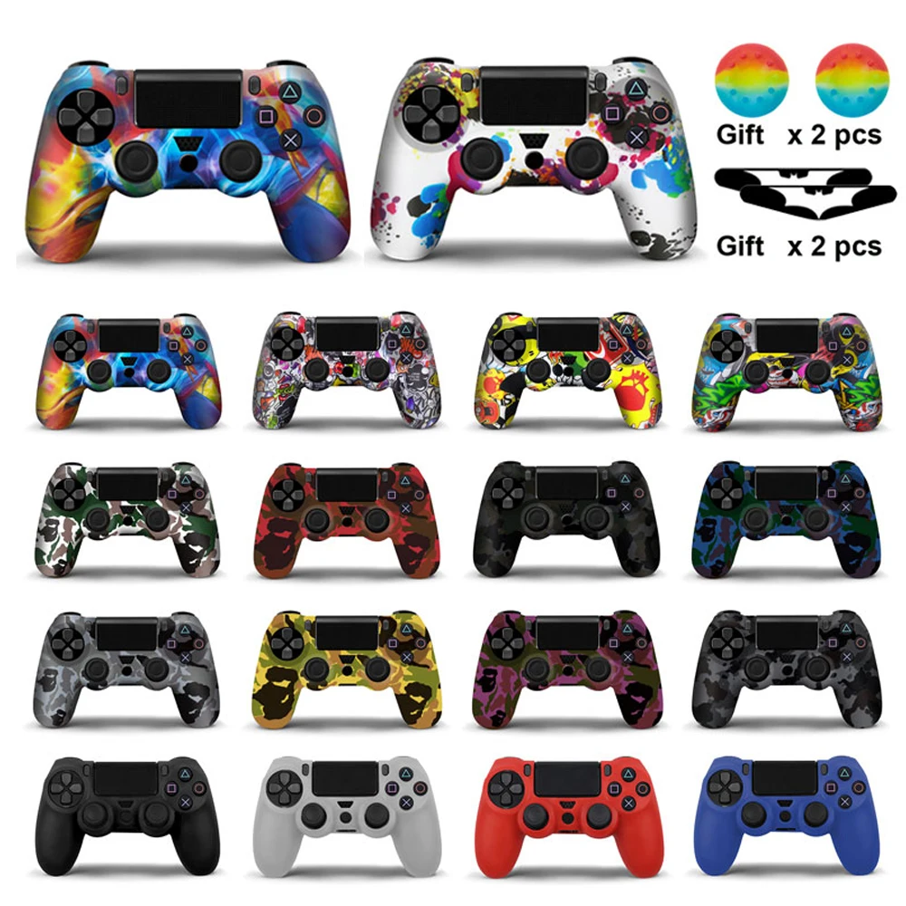 

For SONY Playstation 4 PS4 Controller Protection Case For PS4 Pro Slim Gamepad camouflage Soft Silicone Gel Rubber Case Cover
