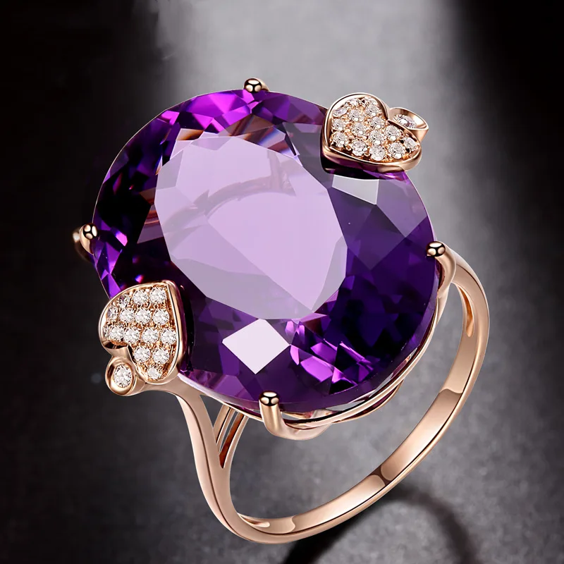Серебро 925 пробы Фиолетовый Топаз Алмаз кольцо для женщин Anillo Изумрудный зеленый