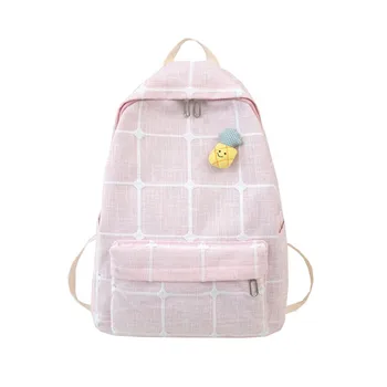 

Women Backpack Student School Bag Fashion Wild Large Capacity Solid Color Waterproof Nylon Casual Backpack Travel Bag рюкзак G5