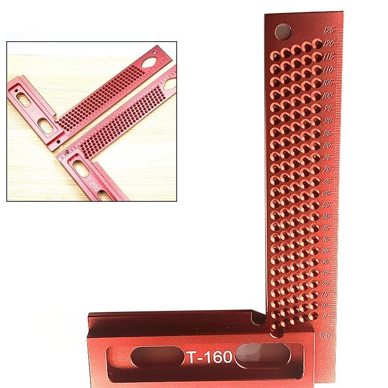 

T-160 T-200 Precision Woodworking L-type Scribe Aluminum Hole Scribing Gauge Woodworking Carpenter Scriber Marking Device Tool