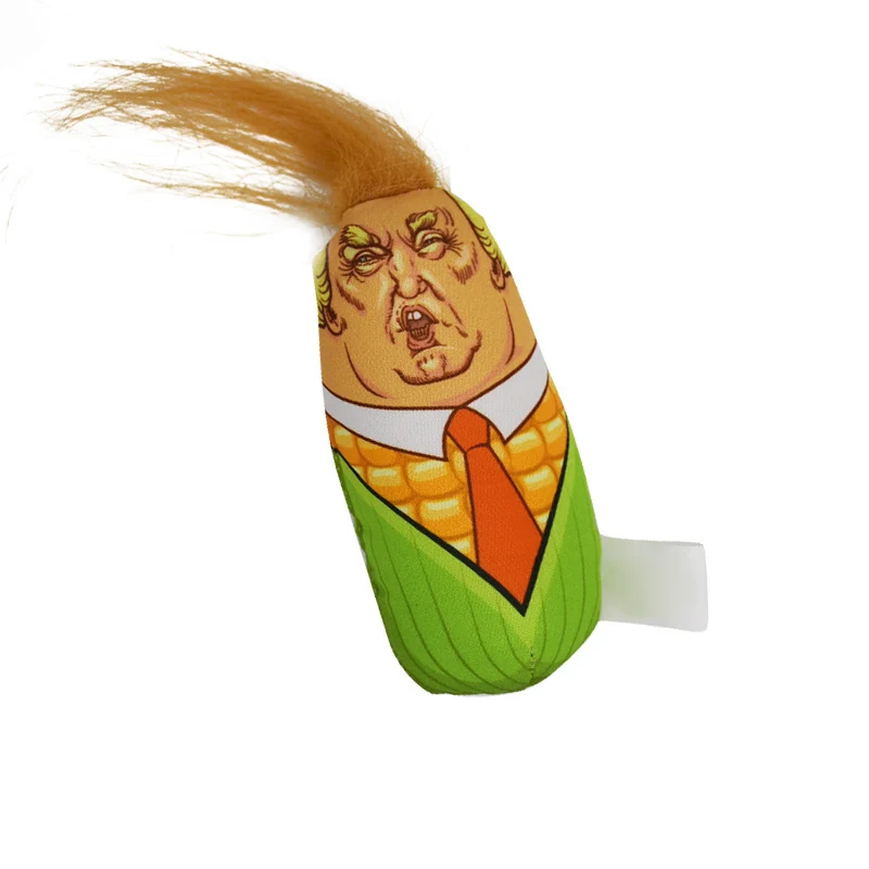 Горячая Дональд Трамп форма кошачья мята Подушка кошка плюшевые игрушки Кукуруза дизайн скрипучий мягкие игрушки LBV