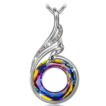 

Fashion Elegant Colorful Crystal Phoenix Charm Pendant Short Choker Necklace For Girl Women Jewelry dz872