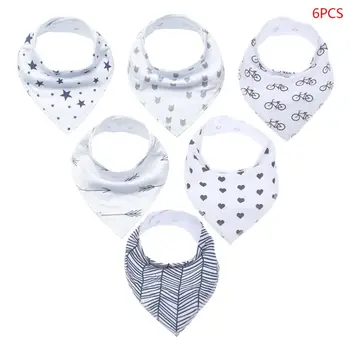 

6 Pcs/set Newborn Baby Drool Bibs Absorbent Cotton Bib for Infants Drooling Teething Feeding Unisex Saliva Towel