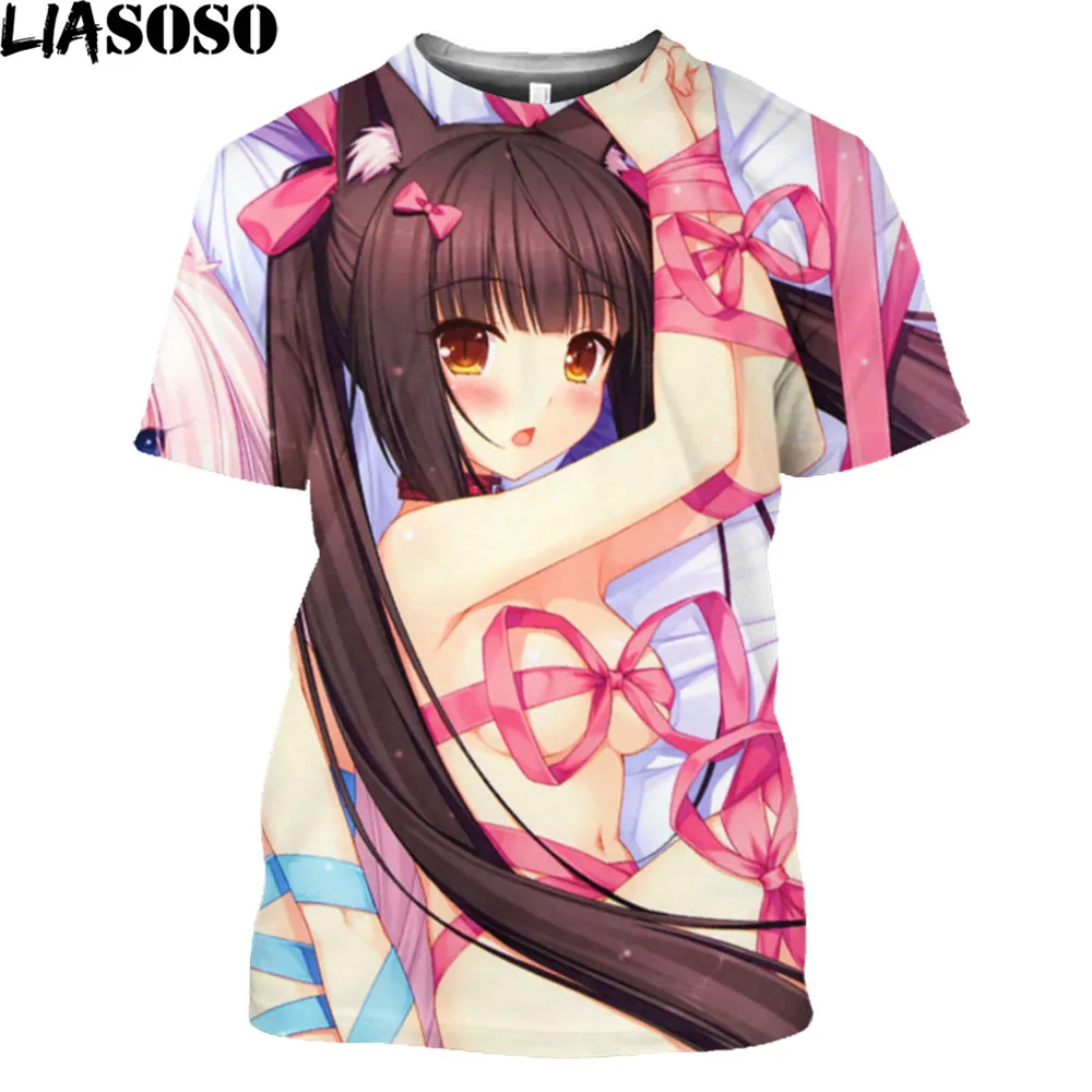 Футболка мужская с принтом Nekopara брендовая тенниска рисунком Аниме игра манга