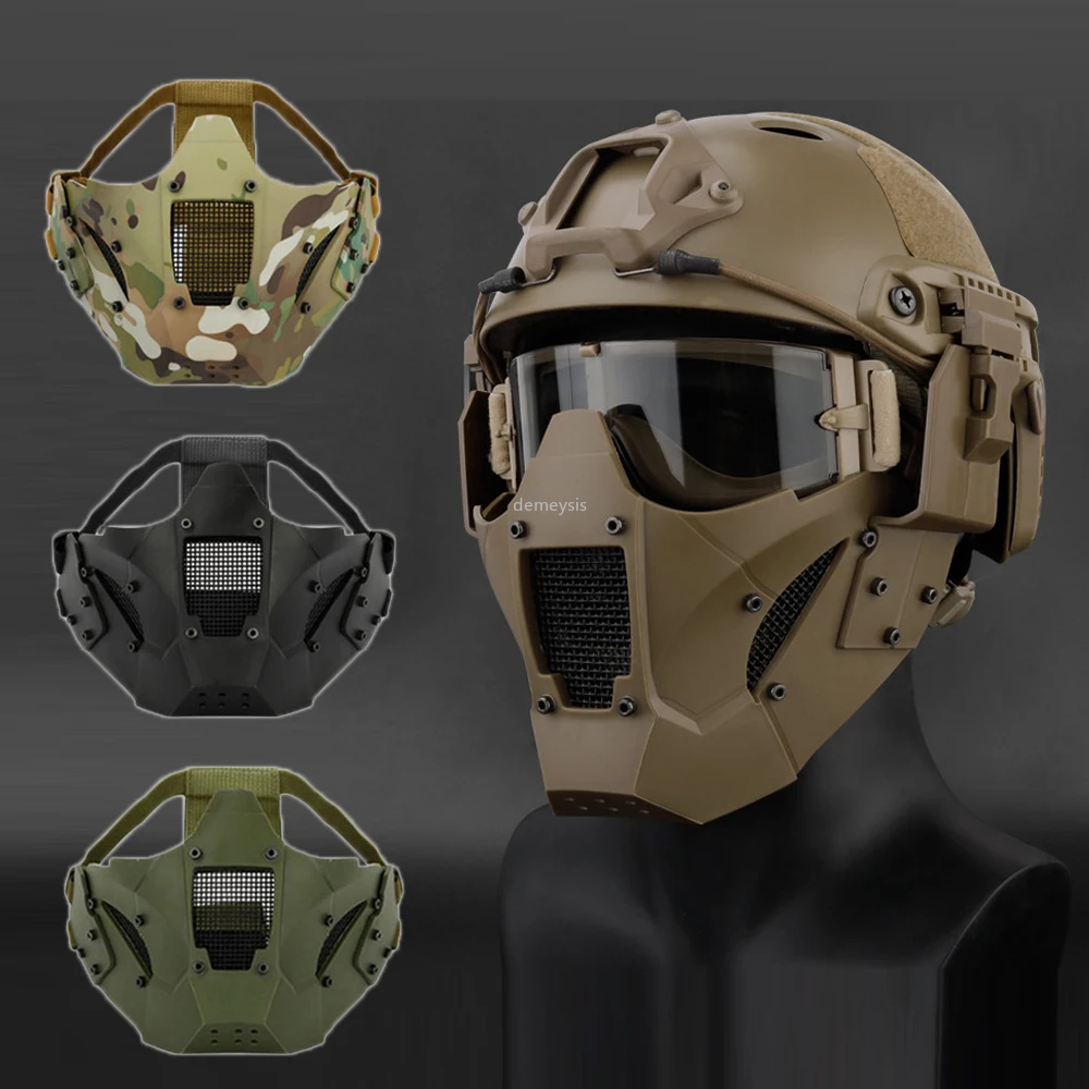 Airsoft Paintball Hunting Mask Tactical Combat Half Face Mask Military War Game Protective Face Mas