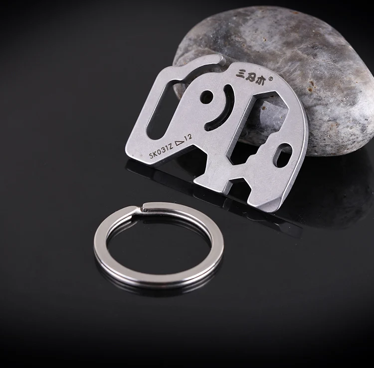 Sanrenmu Multi Tool Keychain Bottle Opener Wrench Flat Screwdriver