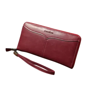 

Women Leather Wallet Business Casual Clutch Female Solid Color Coin Purse Soft Multi Card Holder Phone Bag Large-capacity
