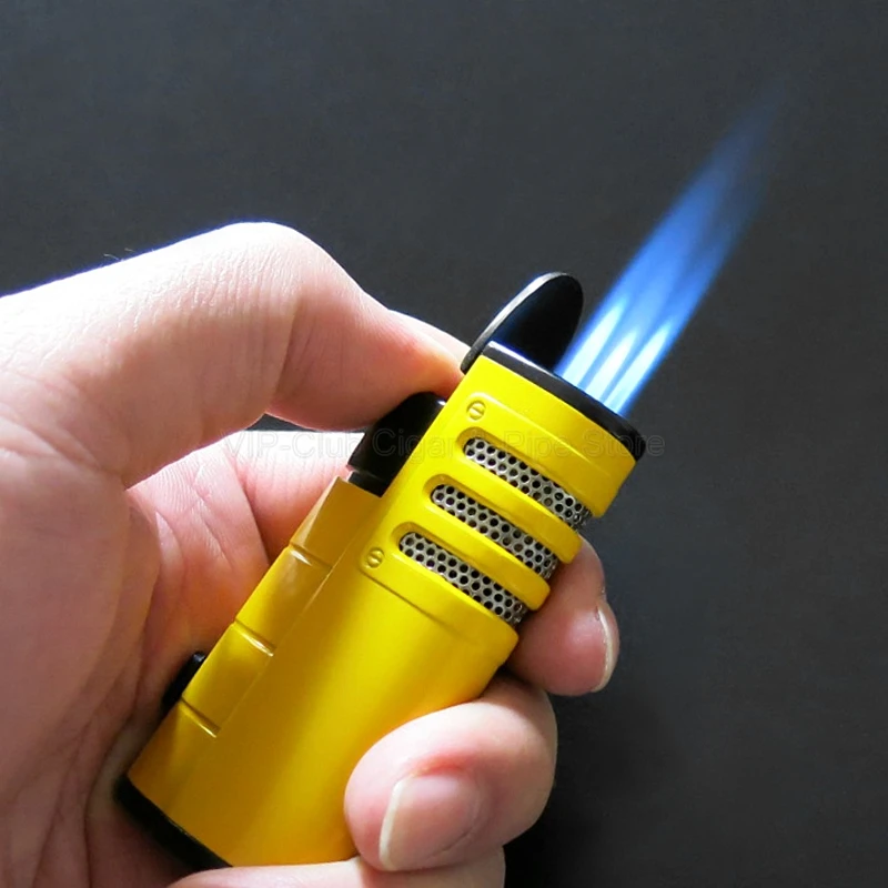 Cohiba металлическая сигаретная зажигалка 3 фонарь Jet Flame многоразовый защищенный от ветра для курения аксессуары с перфорацией подарочная коробка