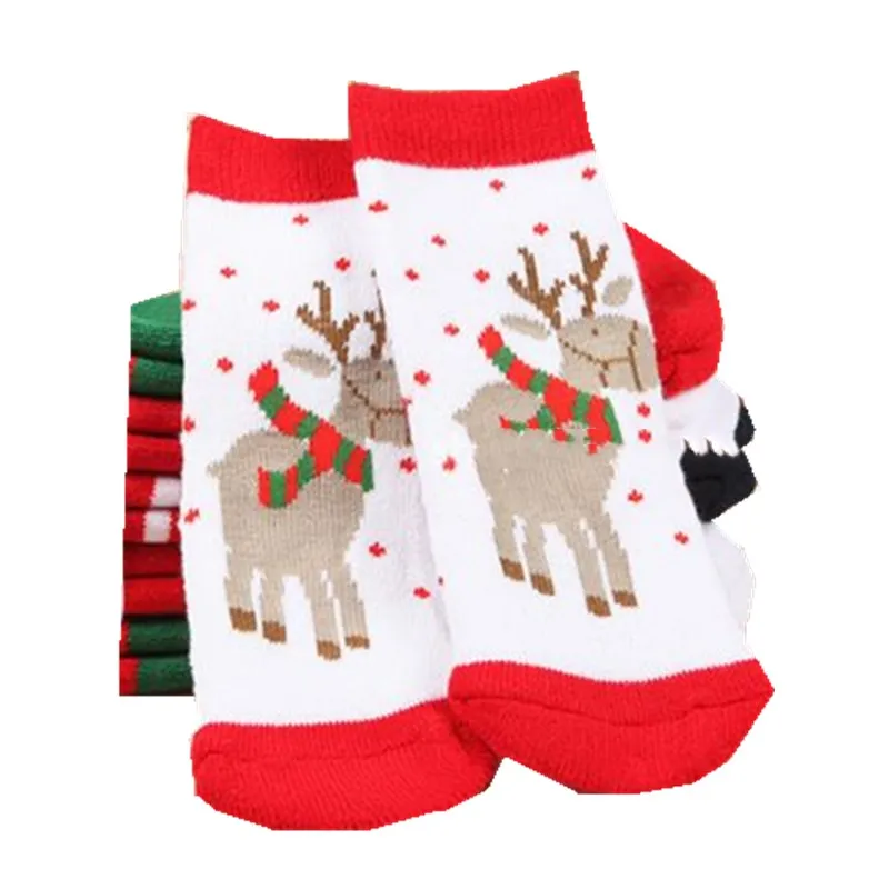6pairs/lot Winter Cotton thick socks Baby Socks Children In The Tube Gift Christmas Socks TWS0364 - Цвет: elk