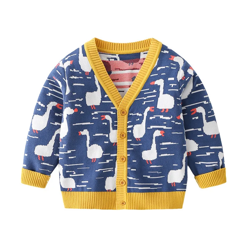 

Cute Goose Toddler Girl Winter Clothes Boys Cardigan Spring Fall Sweaters Knitted Wear Children's Clothes
