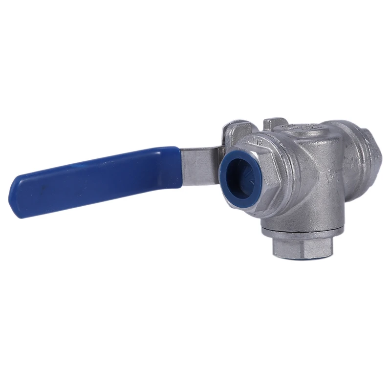 1Pcs DN15 Female 3 Way T-Type 304 Stainless Steel Ball Valve