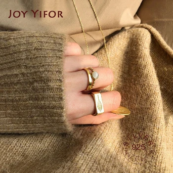 

925 Sterling Silver Rings for Women gold color double line Geometric 925 sterling Silver Wedding Fine Jewelry Minimalist Gift