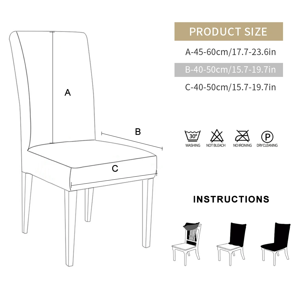 Buy 1/2/4Pcs Printing Spandex Stretch Chair Cover Elastic Seat Chair Covers Removable Slip covers Restaurant Banquet Home Decoration