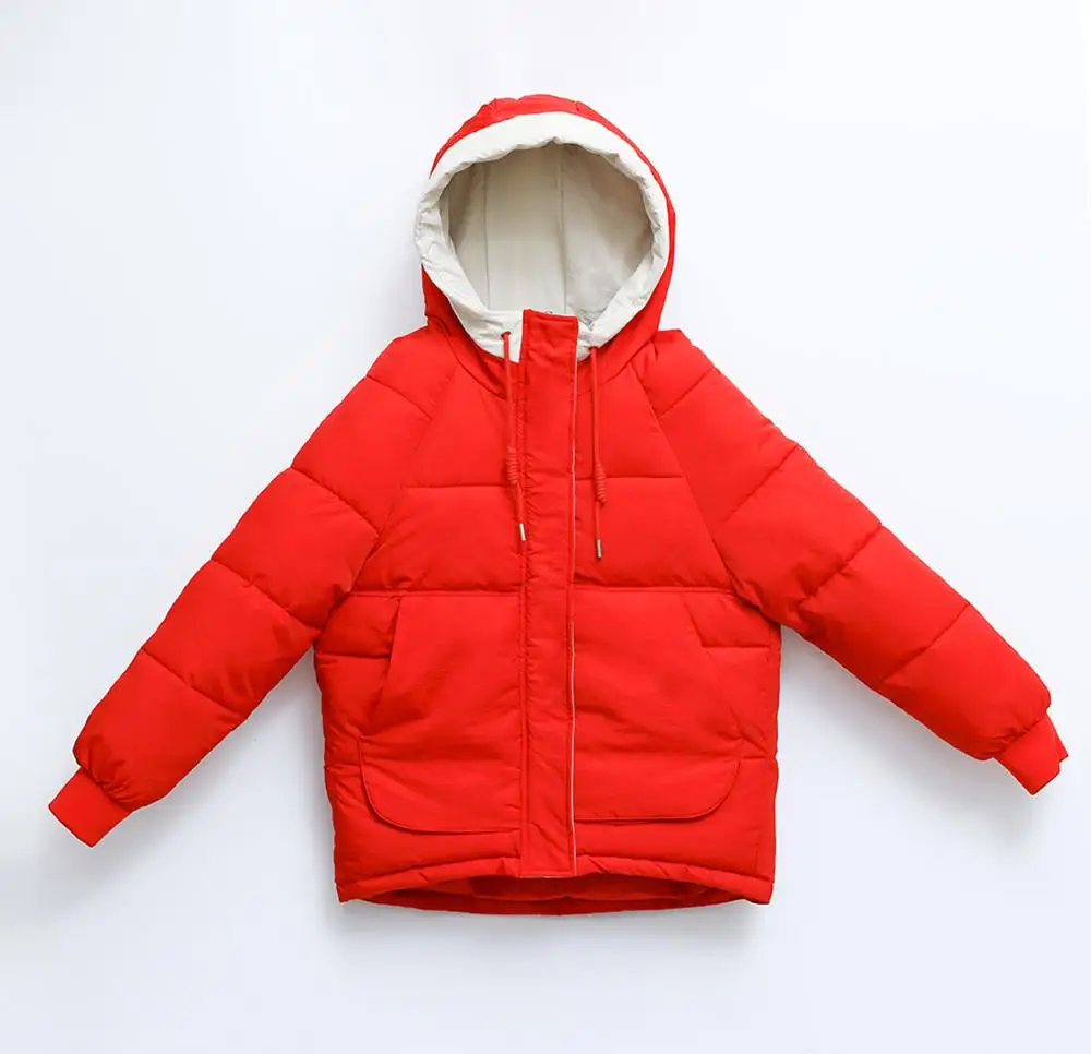 

New Winter 2019 Casual Snow Coat Sustans Hooded Wide Waisted Thick Full Sleeve Long Zipper Solid Plus Size Parka Women
