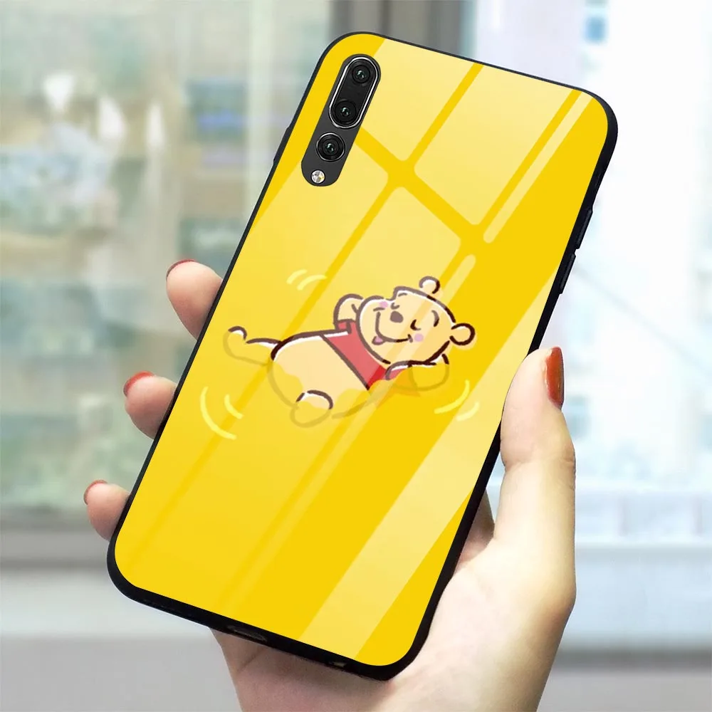 

Winnie Pooh Tempered Glass Cover For Huawei Y6 2018 Phone Case P10/P30 Lite P20/P30 Pro P Smart