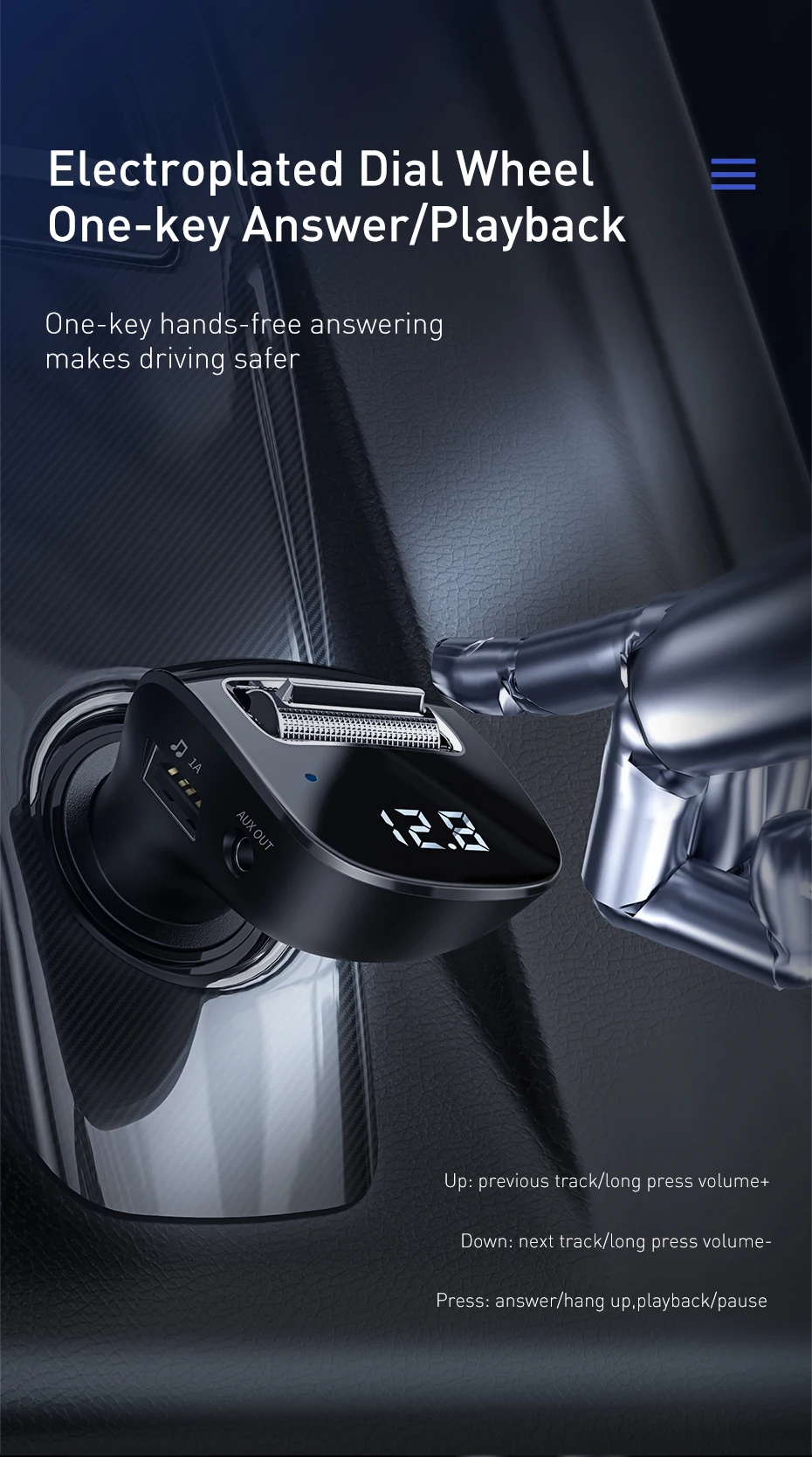 Автомобильный fm-передатчик Baseus, Bluetooth 5,0, AUX, громкая связь, беспроводной автомобильный комплект, двойной USB, автомобильное зарядное устройство, авто FM радио, модулятор, mp3-плеер