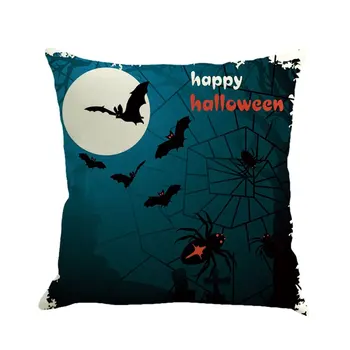 

4 Patterns Halloween Cotton Linen Fabric Cushion Covers Digital Printed Home Decorative Square Pillowcase 45*45cm Drop Shipping