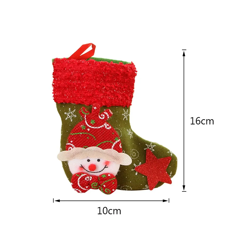 1PC I Детские сумки для конфет, носки Санта-Клауса, подарок, рождественские чулки, висячие украшения, держатели для подарков, украшения для рождественской елки - Цвет: 1PC I