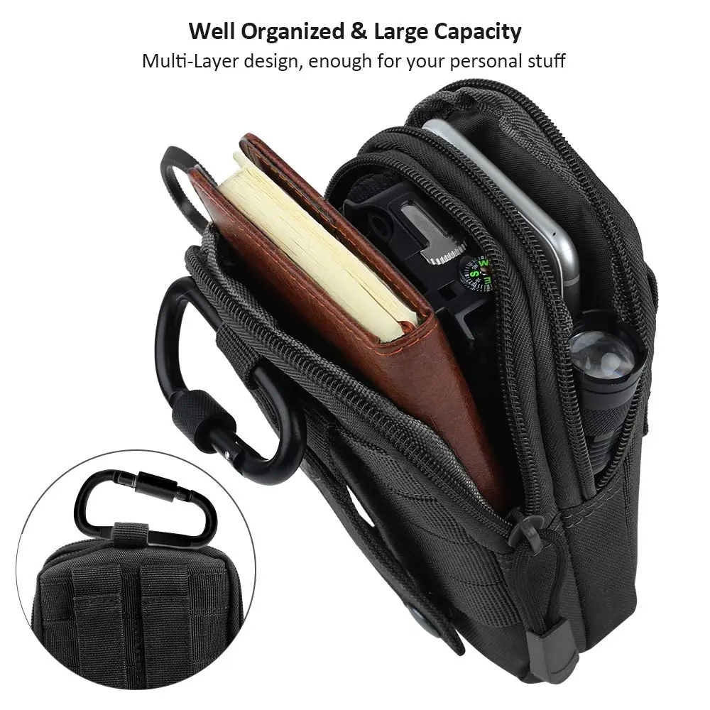 Marsupio tattico Molle Marsupio tattico per sport all'aria aperta Borsa per telefono impermeabile da uomo Casual EDC Tasca per attrezzi da caccia Fanny Pack - immagine 3