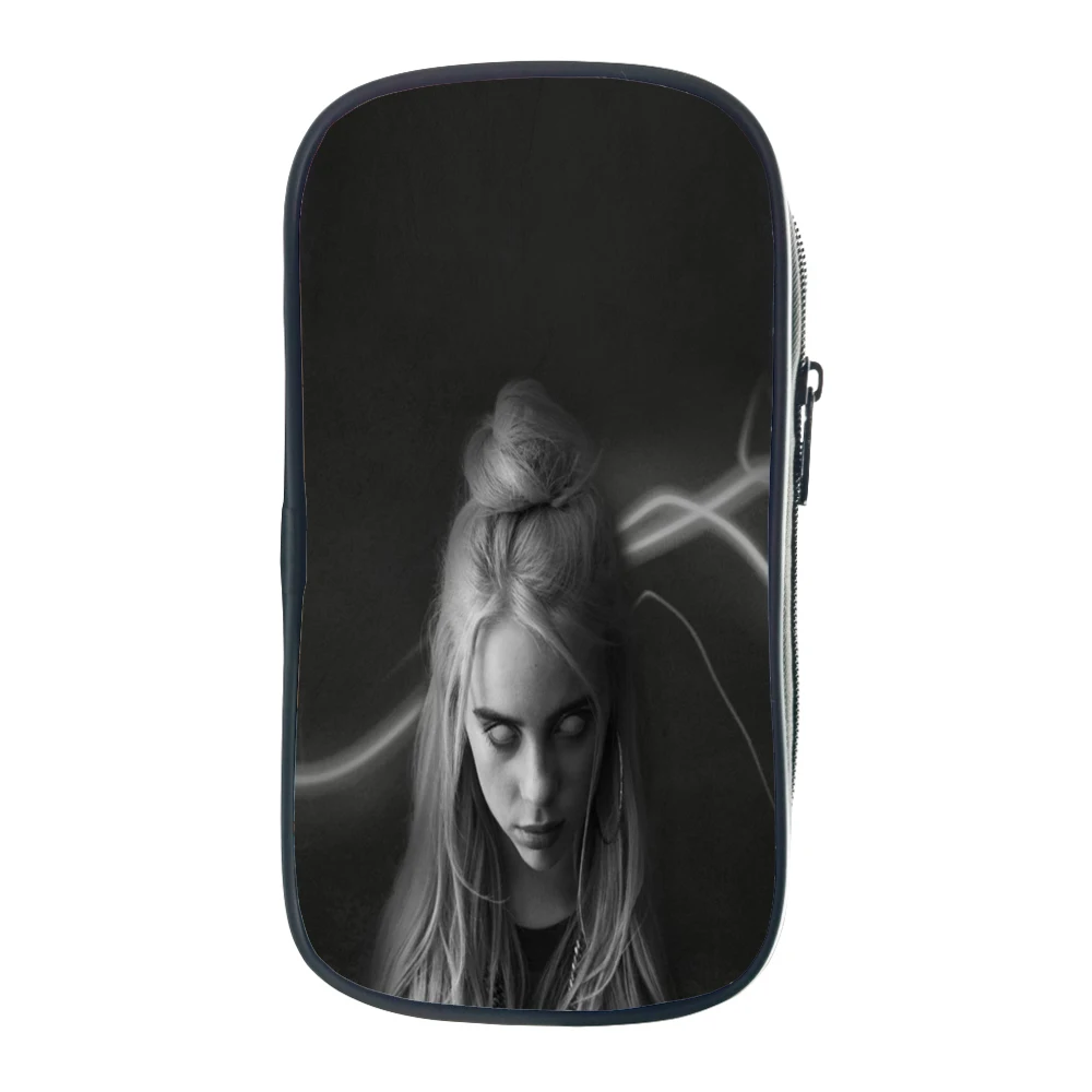 7 Модный чехол для карандашей Billie Eilish, Студенческая ручка, сумка для карандашей для подростков, детская канцелярская сумка, держатель для карандашей для мальчиков и девочек, праздничный подарок - Цвет: 7