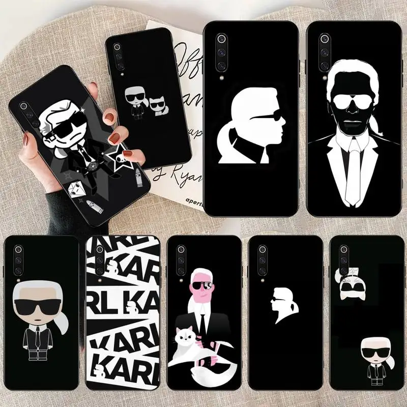 

Lagerfeld Brand designer Cartoon Cat Phone Case Cover Hull for Xiaomi Mi10 10Pro 10 lite Mi9 9SE 8SE Pocophone F1 Mi8 Lite
