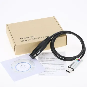 

USB to DMX Interface Adapter LED DMX512 Computer PC Stage Lighting Controller Dimmer