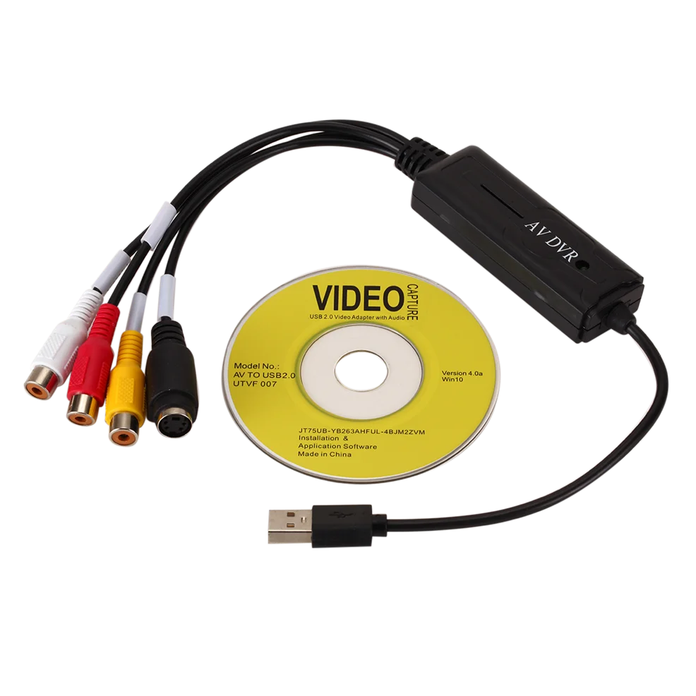 Beigemo Enregistreur Convertisseur Vidéo Audio AV USB 2.0 - Carte Capture VHS Caméscope - Compatible Windows 7/8/10/11 SECAM PAL NTSC