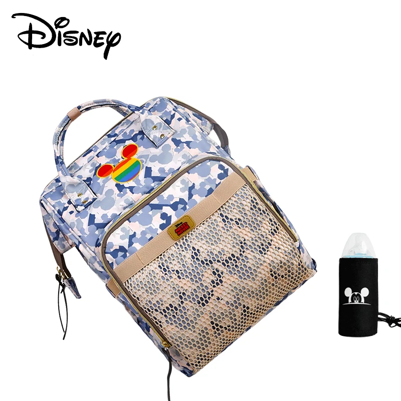 4 Disney Микки Минни Пеленки сумки рюкзак с usb-портом для маленьких мам путешествия Большая вместительная сумка многофункциональная детская коляска мешок подгузник Мумия - Цвет: 4